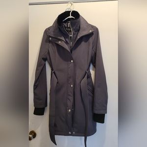 Jessica Simpson All-weather Long Grey Coat With Waist Tie. Size:XS